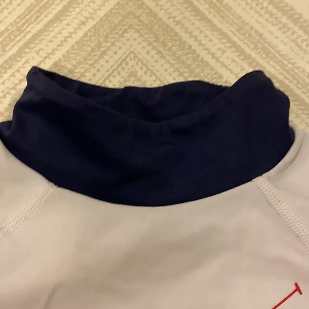 POLO by Ralph Lauren Boys Blue & White Swim Rash-guard Size 4/4T